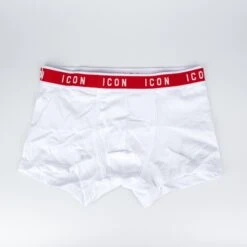 ICON Boxer Uomo Bianco Bordo Rosso 473004