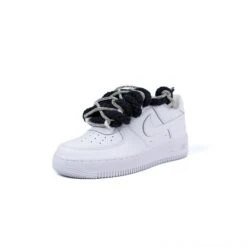 Nike Air Force 1 Bianco Corda Nero / Brillantini Argento Fv5951 111 - Cw2288 111