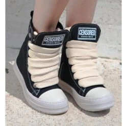 Censored RK Stivaletto Nero In Tela -Gagliotta censoredtela 4