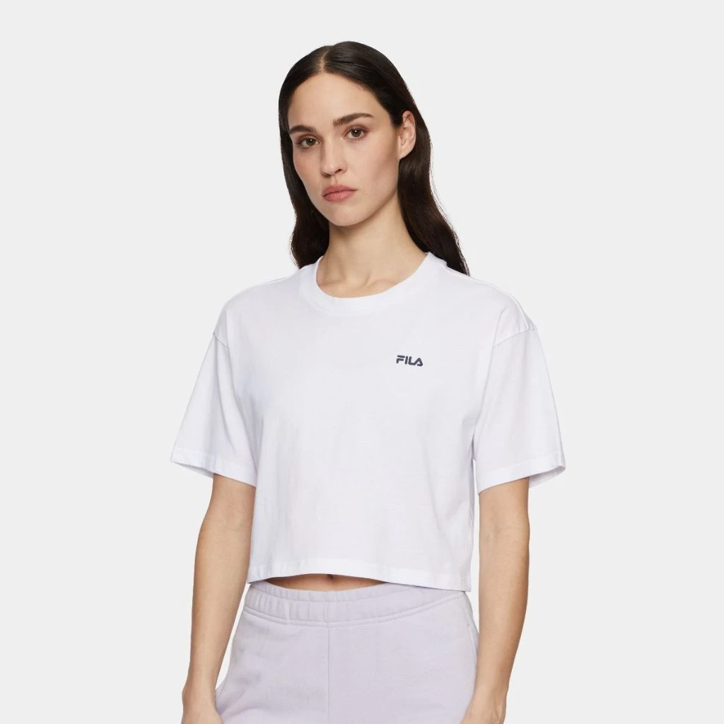 Fila Locri T-Shirt Crop Bianco Faw1056 10001 3 Fila Locri T-Shirt Crop Bianco Faw1056 10001